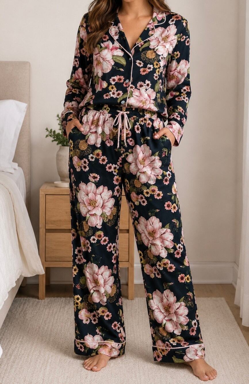 Room Service Floral Cozy Two-Piece Pajama Set XS